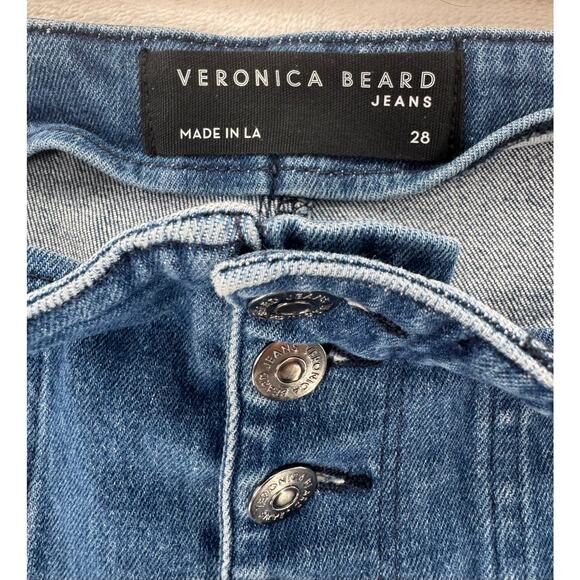 Veronica Beard Crosbie High Rise Crop Jean Wide Leg Denim 28 Button Fly - Picture 6 of 12